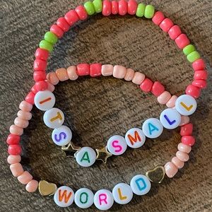 Its A Small World Disney inspired custom handmade bracelet stack set